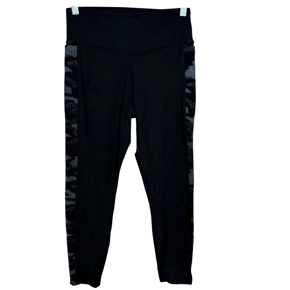 SALE PINK Active Black Camo Side Stripe‎ High Waist Leggings Womens Medium